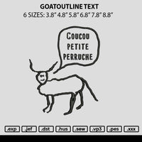 Goatoutline Text Embroidery File 6 sizes