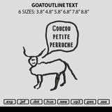 Goatoutline Text Embroidery File 6 sizes