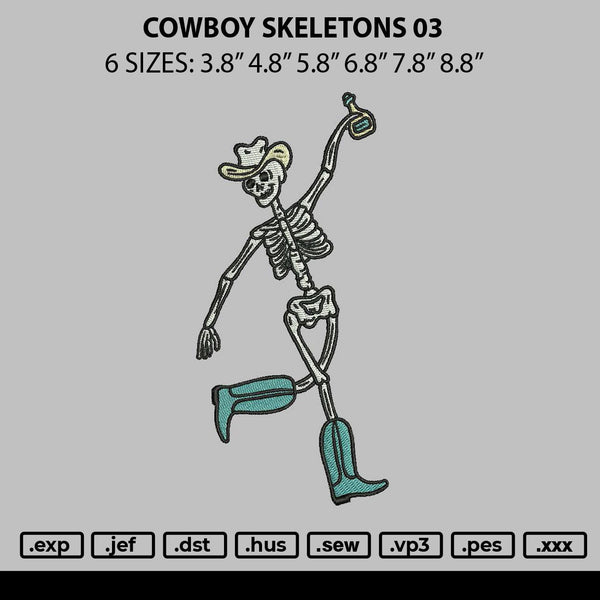 Cowboy Skeletons 03 Embroidery File 6 sizes