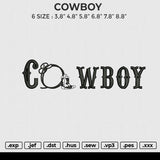 COWBOY Embroidery File 6 size