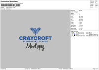 Craycrofttext Embroidery File 6 sizes