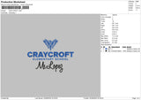 Craycrofttext Embroidery File 6 sizes