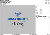 Craycrofttext Embroidery File 6 sizes