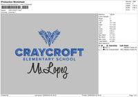 Craycrofttext Embroidery File 6 sizes