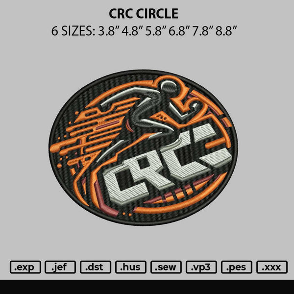 Crc Circle Embroidery File 6 sizes