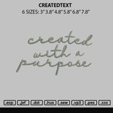 Createdtext Embroidery File 6 sizes