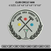 Club Circle 1608 Embroidery File 6 sizes