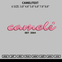 Camelitext Embroidery File 6 sizes