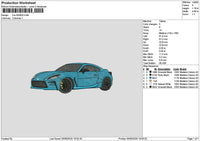 Blue Car 0506 Embroidery File 6 sizes