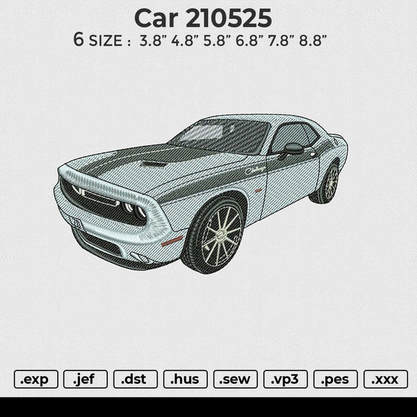 Car 210525 Embroidery File 6 size