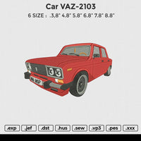 Car VAZ-2103 Embroidery File 6 size