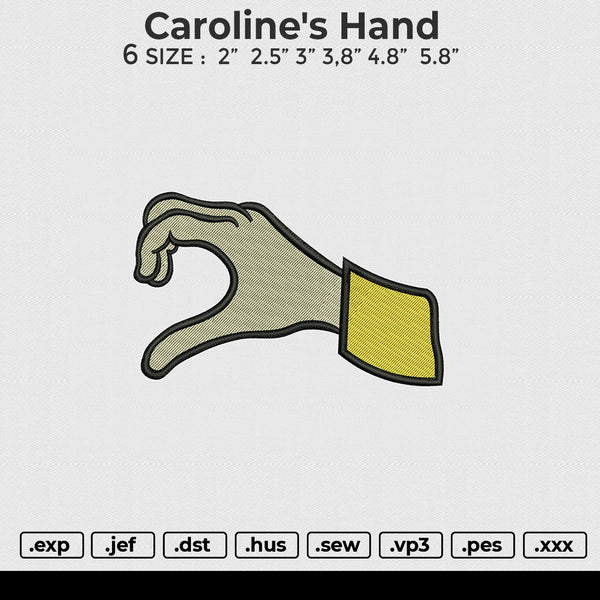 Caroline's Hand Embroidery File 6 size