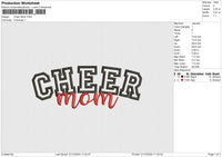 Cheer Mom Embroidery File 6 size