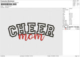 Cheer Mom Embroidery File 6 size