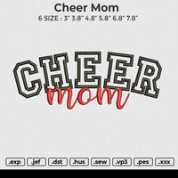 Cheer Mom Embroidery File 6 size