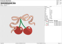 Cherry Ribbon Embroidery File 6 size