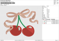 Cherry Ribbon Embroidery File 6 size