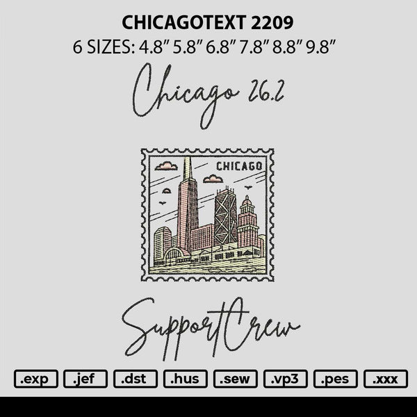Chicagotext 2209 Embroidery File 6 sizes