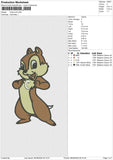 Chipmunk Embroidery File 6 size