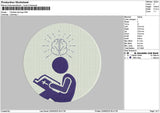 Reading 01 Embroidery File 6 sizes