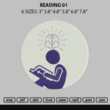 Reading 01 Embroidery File 6 sizes