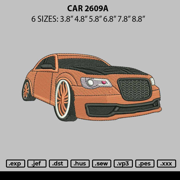 Car 2609a Embroidery File 6 sizes