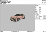 Pink Car 2105 Embroidery File 6 sizes