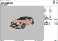 Pink Car 2105 Embroidery File 6 sizes