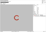 C Logo Emboidery File 6 sizes