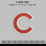 C Logo Emboidery File 6 sizes