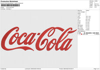Coca-cola Embroidery File 6 size