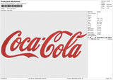Coca-cola Embroidery File 6 size