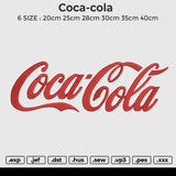 Coca-cola Embroidery File 6 size