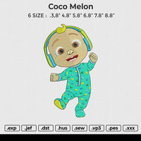 Coco Melon Embroidery File 6 size