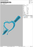 Bluetext Embroidery File 6 sizes