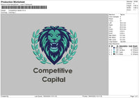 Capitaltext Embroidery File 6 sizes