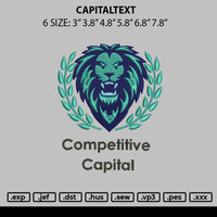 Capitaltext Embroidery File 6 sizes