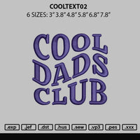 Cooltext02 Embroidery File 6 sizes