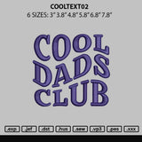 Cooltext02 Embroidery File 6 sizes