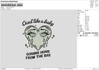 Cried Love Embroidery File 6 size