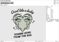 Cried Love Embroidery File 6 size