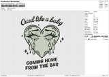 Cried Love Embroidery File 6 size