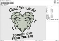 Cried Love Embroidery File 6 size