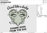 Cried Love Embroidery File 6 size