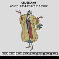 Cruella 01 Embroidery File 6 sizes