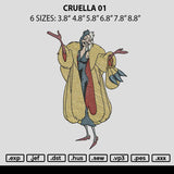Cruella 01 Embroidery File 6 sizes
