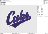 Cubs Embroidery File 6 size