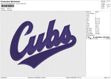 Cubs Embroidery File 6 size
