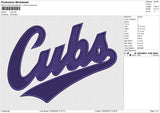 Cubs Embroidery File 6 size