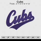 Cubs Embroidery File 6 size